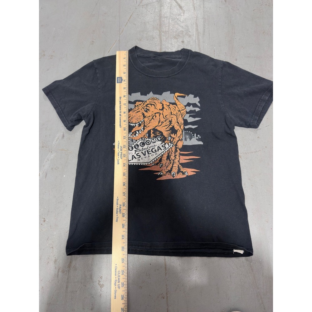 Y2K Las Vegas T-Rex Dinosaur Graphic Black Souvenir Tee Women Small - Picture 3 of 5